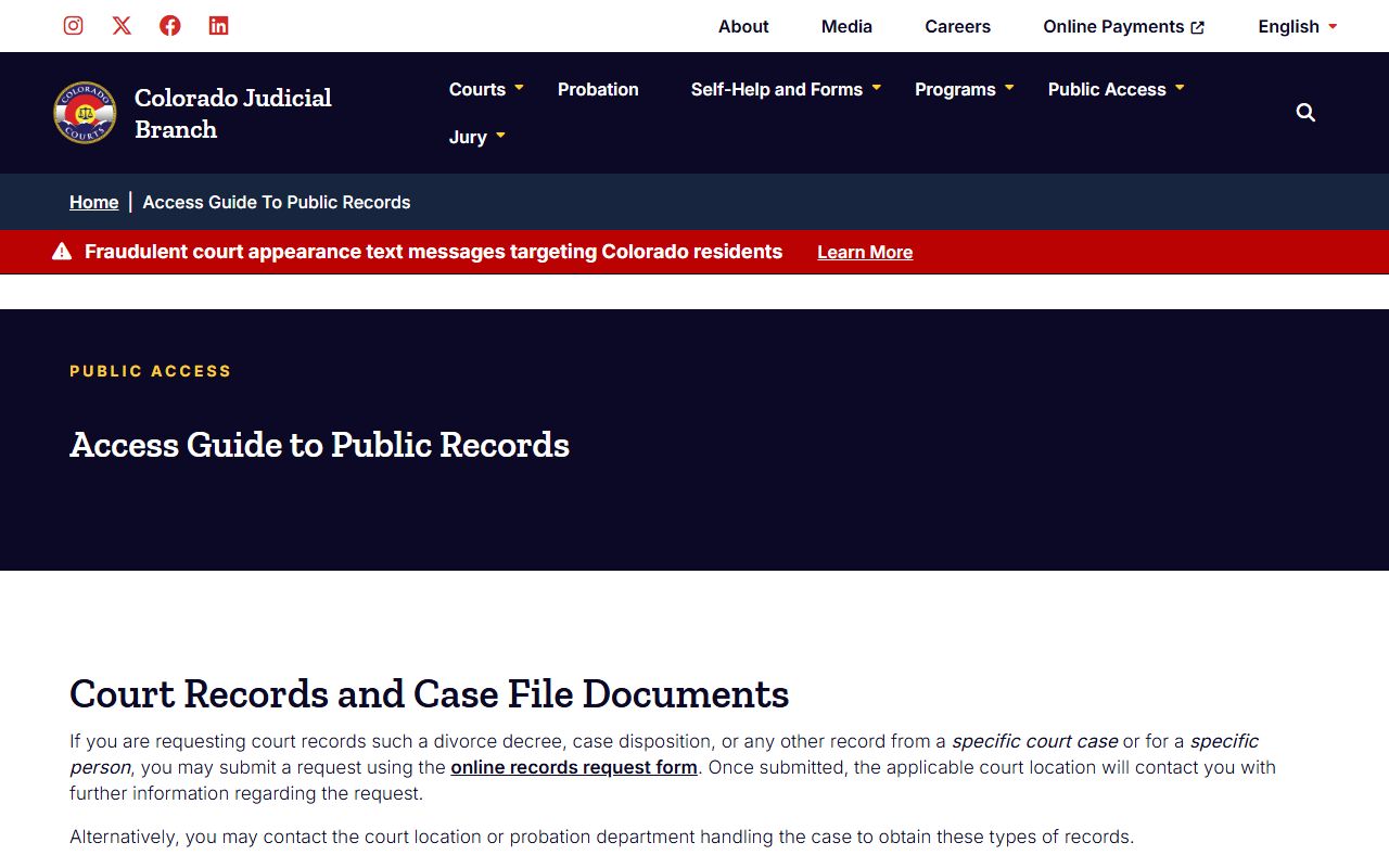 Colorado Judicial Branch guide for Elbert County court records after jail arrest